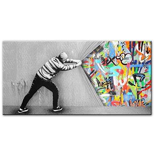 LKJHGU Sin Marco Graffiti Art Imagen de Pared detrás de la Sala de Estar Arte Callejero Lienzo Pintura de Pared póster e impresión