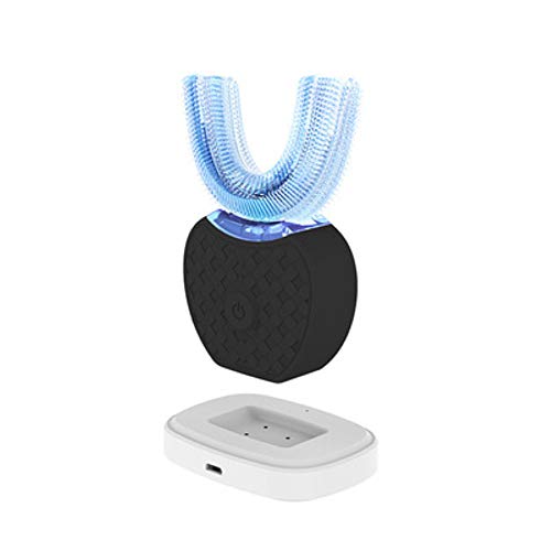 LLDKA Cepillo de Dientes eléctrico 360 ultrasónica Impermeable función de Almacenamiento automático de Carga inalámbrica Totalmente automático,Negro