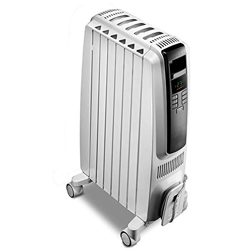 Llenos De Aceite Radiador Calentador De Espacios, Habitación Tranquila Completa 2000W, Termostato Ajustable Y 3 Configuraciones De Temperatura, Temporizador Digital, Modo De Ahorro De Energía ECO