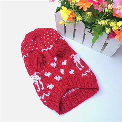 Llp Perro de Perrito Lindo suéter de Punto del Puente de Navidad Vestido de Traje de Reno de Perro de Mascota el día de Navidad de Invierno géneros de Punto del Gato Capa Caliente (Size : XL)