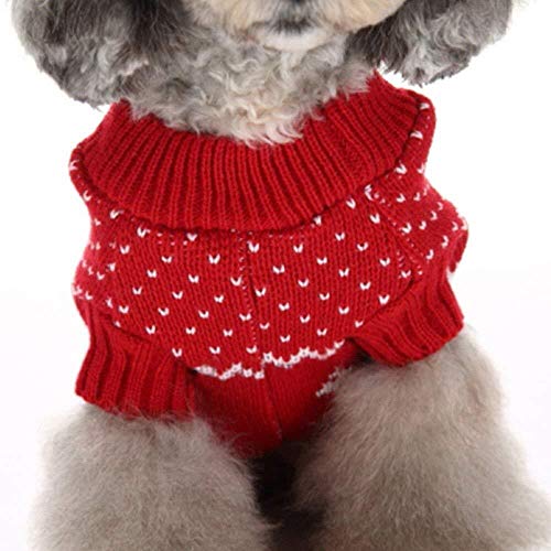 Llp Perro de Perrito Lindo suéter de Punto del Puente de Navidad Vestido de Traje de Reno de Perro de Mascota el día de Navidad de Invierno géneros de Punto del Gato Capa Caliente (Size : XL)