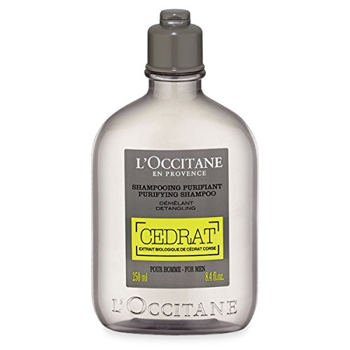 L'Occitane Cedrat Purifying Hombres Champú 250 ml - Champues (Hombres, Champú, 250 ml, Refrescante, Brillo, CEDAR, Cítricos, Limón)