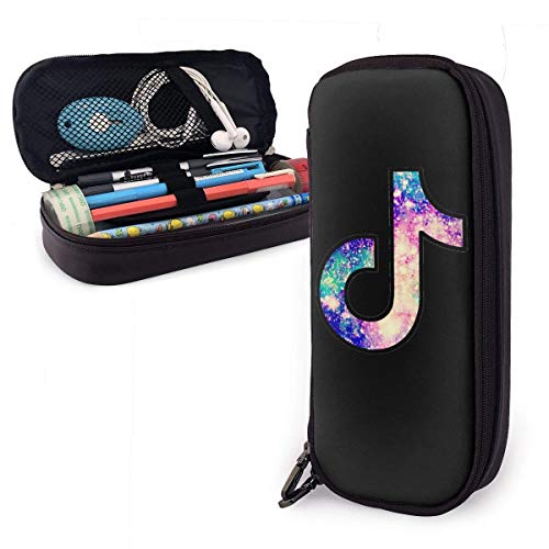 Logo TIK Tok - Estuche de piel sintética con cremallera para estudiantes