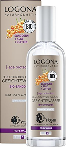 logona Natural cosmético Age Protection feuchtigkeitsspendendes cara Agua, klärt & durchfeuchtet la piel tras la limpieza con naturales bio de espino & arganöl Vegano, 1er Pack (1 x 125 ml)