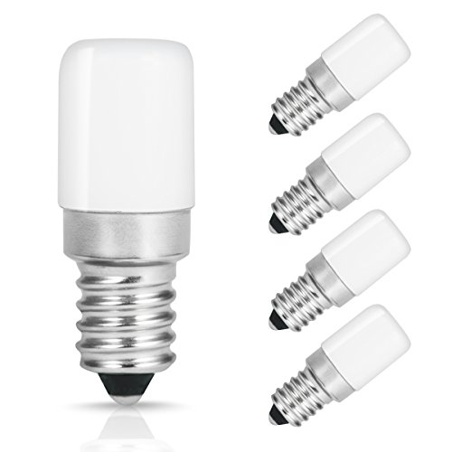 LOHAS® 4 x E14 bombillas LED 1.5W, Reemplazo para la lámpara del halógeno 15W, Blanco elegante, 135 Lúmenes y Blanco frío, 6000k, 220-240V AC, SES refrigerador bombillas LED de luz