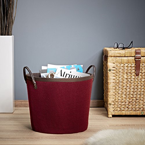 LOMOS cesto Estable Erik con Apariencia de género de Punto para Guardar revistas, Madera, Mantas, y Mucho más