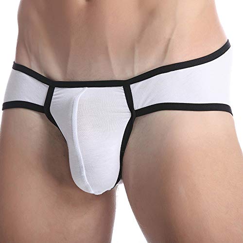 LOPILY Shorts Bolsa de los Calzoncillos Ropa Interior de Malla Cadera Transpirable de Moda para Hombre Los Hombres de la Ropa Interior Letra Impresa Calzoncillos del Boxeador (Blanco,S)