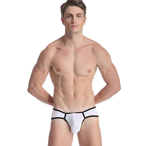 LOPILY Shorts Bolsa de los Calzoncillos Ropa Interior de Malla Cadera Transpirable de Moda para Hombre Los Hombres de la Ropa Interior Letra Impresa Calzoncillos del Boxeador (Blanco,S)