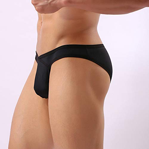 LOPILY Tanga de Color sólido Pantalones Los nuevos Calzoncillos de Nylon Ligero la Ropa Interior Atractiva de la Moda Cómodo Transpirables Bóxer de Deporte de los Hombres(Negro,M)
