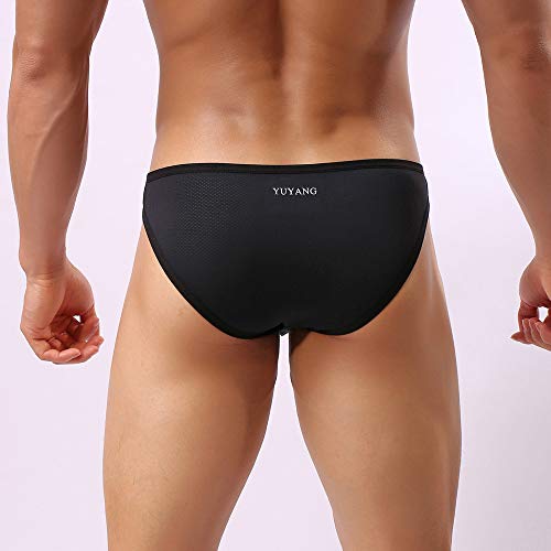 LOPILY Tanga de Color sólido Pantalones Los nuevos Calzoncillos de Nylon Ligero la Ropa Interior Atractiva de la Moda Cómodo Transpirables Bóxer de Deporte de los Hombres(Negro,M)