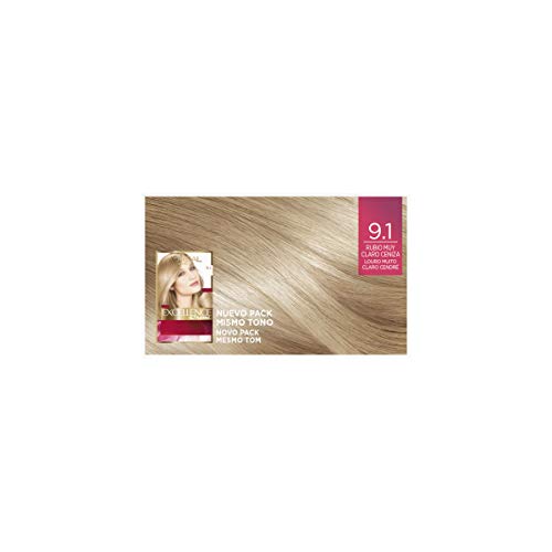 L'Oreal Paris Excellence Creme Tinte Permanente Tono 9.1 Rubio Muy Claro Ceniza