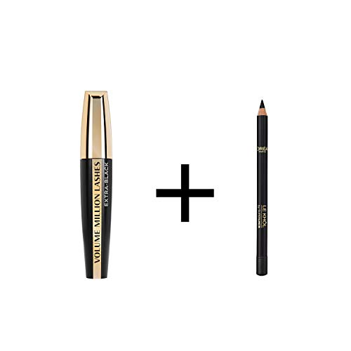 L'Oréal Paris Kit Máscara Volume Millon Lashes Extra Black y Lápiz de Ojos Superliner Le Khol Negro