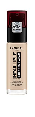 L'Oréal Paris Make-up designer Infallible 24H Fresh Wear Base de Maquillaje de Larga Duración (Tono 015 Porcelaine), 30 ml