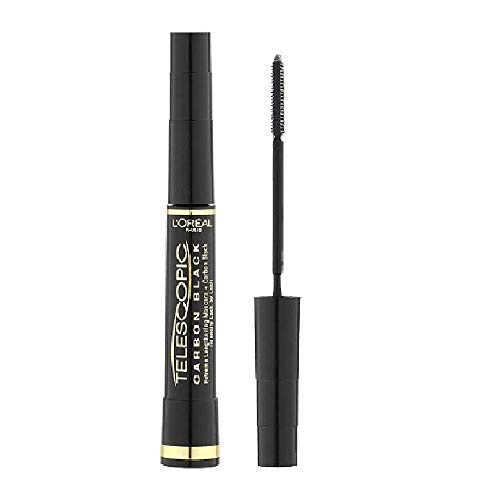 L’Oréal Paris Make-Up Designer Telescopic Carbon Black máscara de pestañas 8 ml - Máscaras de pestañas (Negro, Carbon Black, Alargador de pestañas, Definido, Italia, 14 mm)