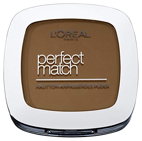 L'Oréal Paris Perfect Match - Polvo mate en 8.D/8.W Golden Cappuccino, adaptable a la piel, 9 g