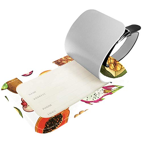 LORVIES Etiquetas de equipaje de frutas exóticas, etiquetas de viaje, nombre y tarjeta titular para maletas de equipaje, 2 unidades