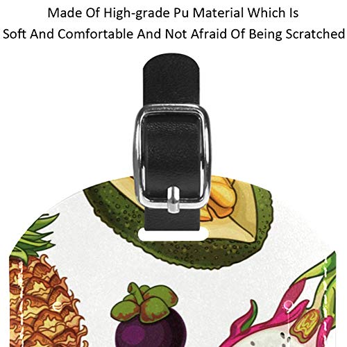 LORVIES Etiquetas de equipaje de frutas exóticas, etiquetas de viaje, nombre y tarjeta titular para maletas de equipaje, 2 unidades