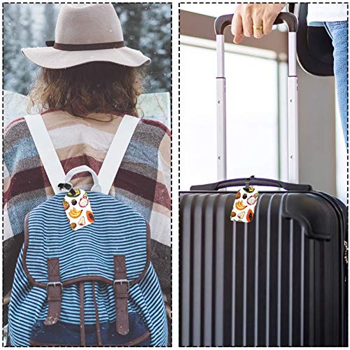 LORVIES Etiquetas de equipaje de frutas exóticas, etiquetas de viaje, nombre y tarjeta titular para maletas de equipaje, 2 unidades