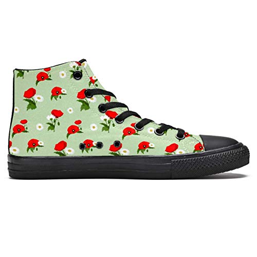 LORVIES - Zapatillas de deporte para hombre, diseño de flores de camomila y amapolas, (multicolor), 39.5 EU