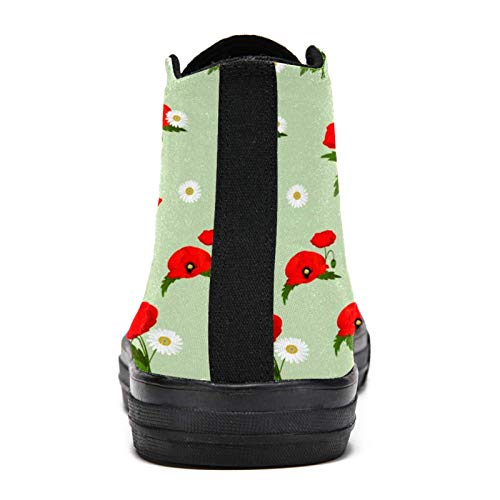 LORVIES - Zapatillas de deporte para hombre, diseño de flores de camomila y amapolas, (multicolor), 39.5 EU