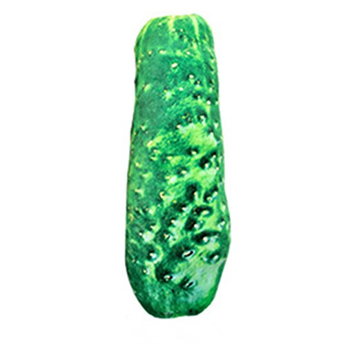Los Peluches LUOTIANLANG creative 3D coche cojín cojín sofá camas almohada fruta Home Furnishing cremallera invisible diseño elegante decoración,pepino,65*25cm.