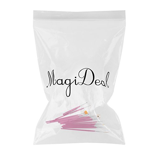 Lote de 15 pinceles para arte, pintura y diseño de uñas, color rosa