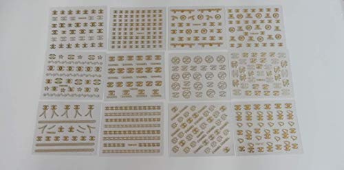 Lote de 30 pegatinas de uñas doradas brillantes con logo de la marca 3D para decoración de uñas