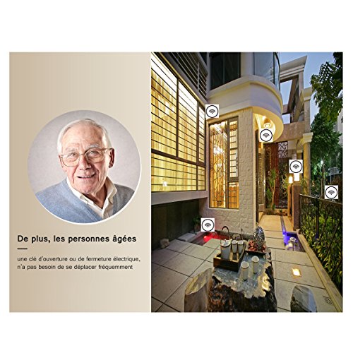 Lote de 5 enchufes programables estándar de seguridad EU toma de mando a distancia de seguridad inteligente ahorrador de energía (5 conectores + 1 Remote Control)