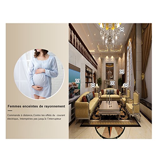 Lote de 5 enchufes programables estándar de seguridad EU toma de mando a distancia de seguridad inteligente ahorrador de energía (5 conectores + 1 Remote Control)