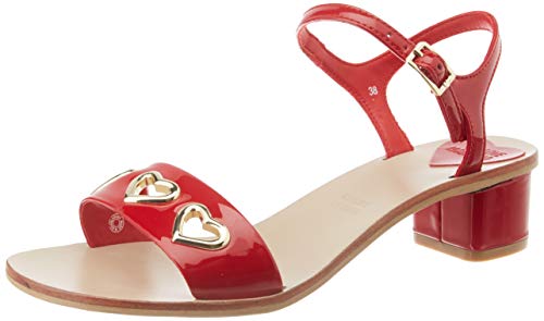 Love Moschino Ja1623, Zapatos con Tira de Tobillo para Mujer, Rojo (Rosso 500), 39 EU