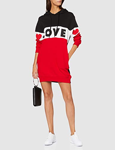 Love Moschino Long Sleeve Dress, Bottom Ribs_Love & Hearts Flag Print Vestido, (C74+A00+O84 4072), 42 (Talla del Fabricante: 44) para Mujer