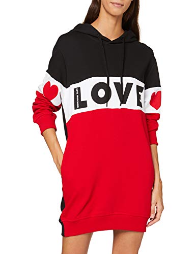 Love Moschino Long Sleeve Dress, Bottom Ribs_Love & Hearts Flag Print Vestido, (C74+A00+O84 4072), 42 (Talla del Fabricante: 44) para Mujer