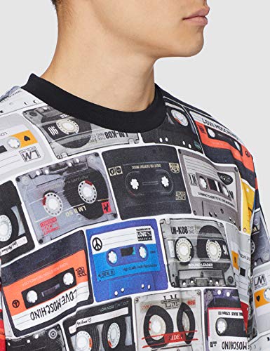 Love Moschino Regular Fit Longsleeve Sweatshirt_Allover Music Cassette Sudadera, (Pr.Cassette 0024), Medium para Hombre