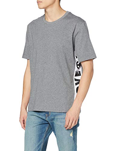Love Moschino Regular Fit Short Sleeve T-Shirt_Logo B-Side Prints Camiseta, (Melange Medium Grey B733), Hombre