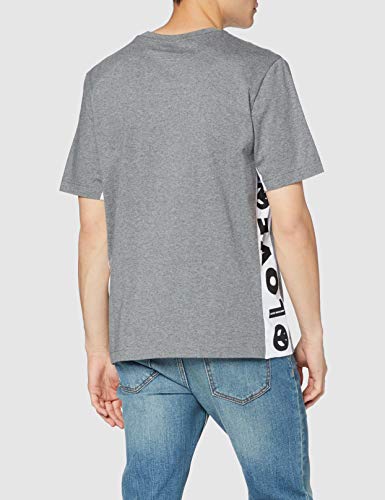 Love Moschino Regular Fit Short Sleeve T-Shirt_Logo B-Side Prints Camiseta, (Melange Medium Grey B733), Hombre