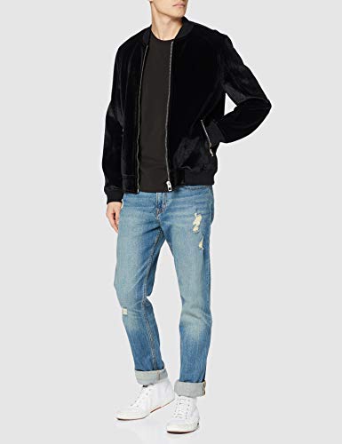 Love Moschino Regular Fit Short Sleeve T-Shirt_Painted Badge Camiseta, (Black C74), Medium para Hombre