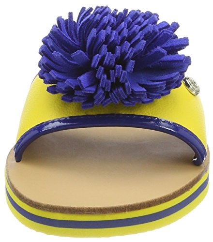 Love Moschino Sabotd.2154418/20 Bo.PU Gi/VR.PU BT, Mules para Mujer, Multicolor (Yellow-Bluette), 38 EU