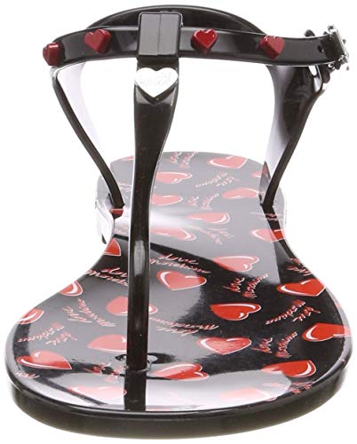Love Moschino San.lod.gomma10 PVC, Zapatos con Tacon y Tira Vertical para Mujer, Negro (Negro 000), 40 EU
