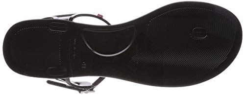 Love Moschino San.lod.gomma10 PVC, Zapatos con Tacon y Tira Vertical para Mujer, Negro (Negro 000), 40 EU