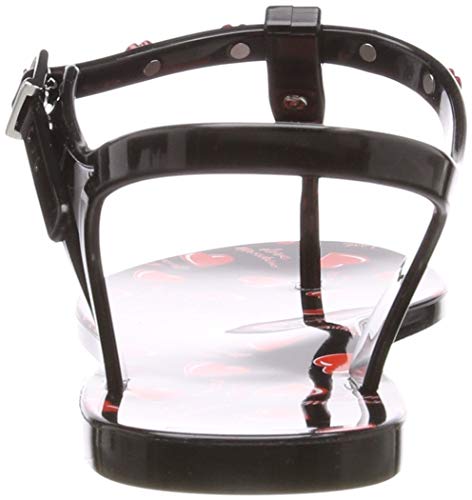 Love Moschino San.lod.gomma10 PVC, Zapatos con Tacon y Tira Vertical para Mujer, Negro (Negro 000), 40 EU