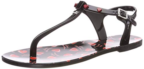 Love Moschino San.lod.gomma10 PVC, Zapatos con Tacon y Tira Vertical para Mujer, Negro (Negro 000), 40 EU