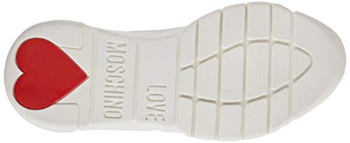Love Moschino SCA.nod.running35 Calza Lurex, Zapatillas de Gimnasia para Mujer, Blanco (White Soft 100), 35 EU