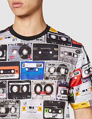 Love Moschino Short Sleeve T-Shirt_Allover Music Cassette Camiseta, (Pr.Cassette 0024), X-Large para Hombre