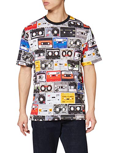 Love Moschino Short Sleeve T-Shirt_Allover Music Cassette Camiseta, (Pr.Cassette 0024), X-Large para Hombre