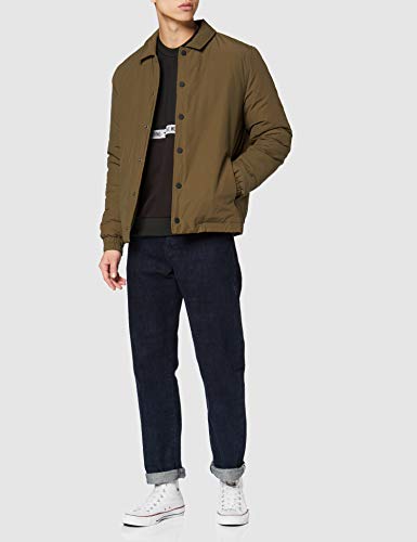 Love Moschino Slim Fit Long Sleeve Sweatshirt_Net and Tape Logo Sudadera, (Black C74), Medium para Hombre