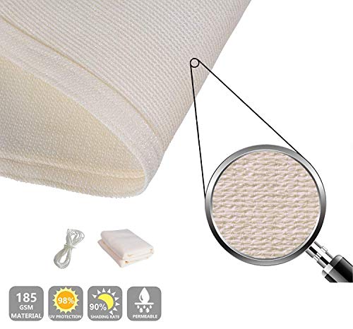 LOVE STORY Toldo Vela de Sombra(HDPE) Triangular 3×3×3m Crema Protección UV para Terraza Camping Jardín al Aire Libre