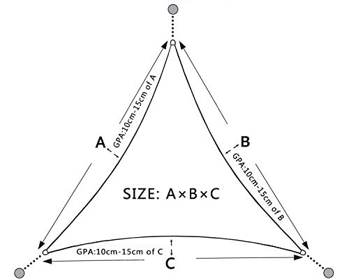 LOVE STORY Toldo Vela de Sombra(HDPE) Triangular 3×3×3m Crema Protección UV para Terraza Camping Jardín al Aire Libre