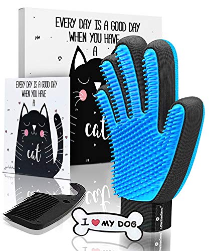 LÖWENKÖNIG Guantes Manopla Masaje para Perros mascotas gatos, Retiro del pelo y aparato de masaje, promover la circulación de la sangre, Masaje de mascotas, Guantes para la Eliminación de Pelo Suelto