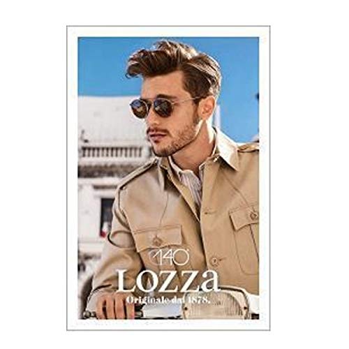 LOZZA - Gafas de sol Ultralight 9 SL2328M 579F 58-14-145 unisex de paladio brillante total, lentes ahumadas y espejo plateado