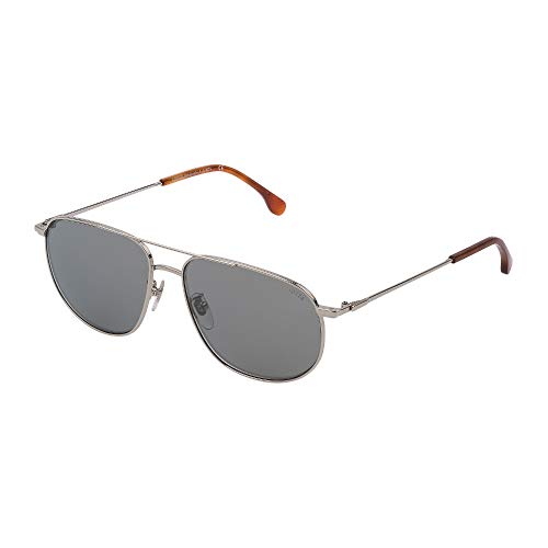 LOZZA - Gafas de sol Ultralight 9 SL2328M 579F 58-14-145 unisex de paladio brillante total, lentes ahumadas y espejo plateado